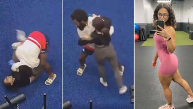Woman bodybuilder fights back and its caught on surveillance