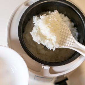 Rice from a rice cooker