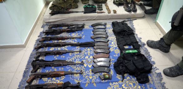 Hamas weapons and combat gear discovered near al-Shifa hospital Hamas weapons and combat gear discovered near al-Shifa hospital