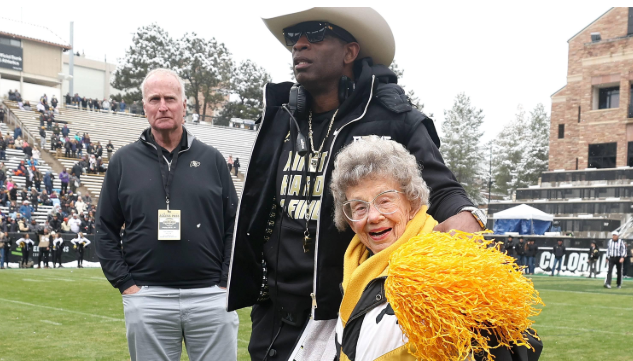 Deion Sanders and Colorado Buffaloes Honor Superfan Miss Peggy on Her 100th Birthday Deion Sanders and Colorado Buffaloes Honor Superfan Miss Peggy on Her 100th Birthday