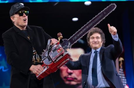Elon Musk Wields Chainsaw as Symbol of Federal Job Cuts, But Reports Challenge Firing Justifications Elon Musk Wields Chainsaw as Symbol of Federal Job Cuts, But Reports Challenge Firing Justifications