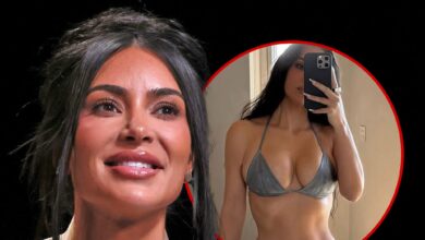 Kim Kardashian Wears Tiny Silver Bikini in Spring Break Snaps