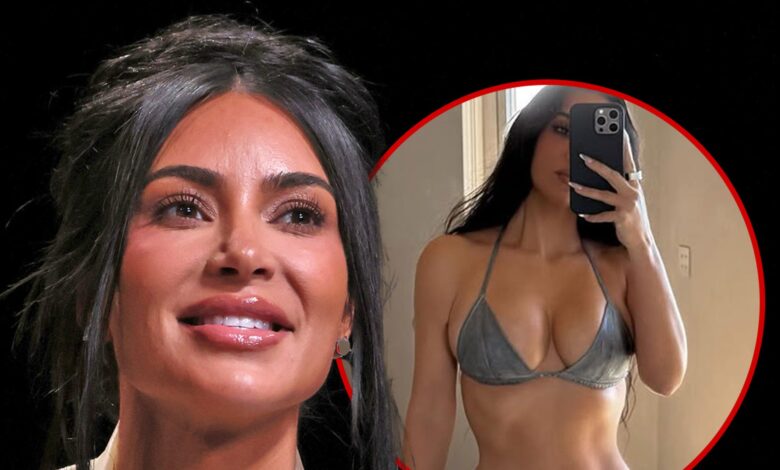 Kim Kardashian Wears Tiny Silver Bikini in Spring Break Snaps