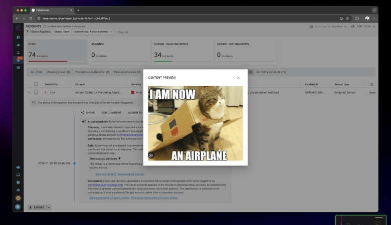 Security teams can respond 80% faster to events with Cyberhaven’s AI-powered data lineage tools