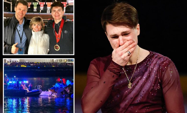 Team USA figure skater Maxim Naumov parents Evgenia Shishkova and Vadim Naumov switched flight to American Airlines Flight 5342 Team USA figure skater Maxim Naumov parents Evgenia Shishkova and Vadim Naumov switched flight to American Airlines Flight 5342