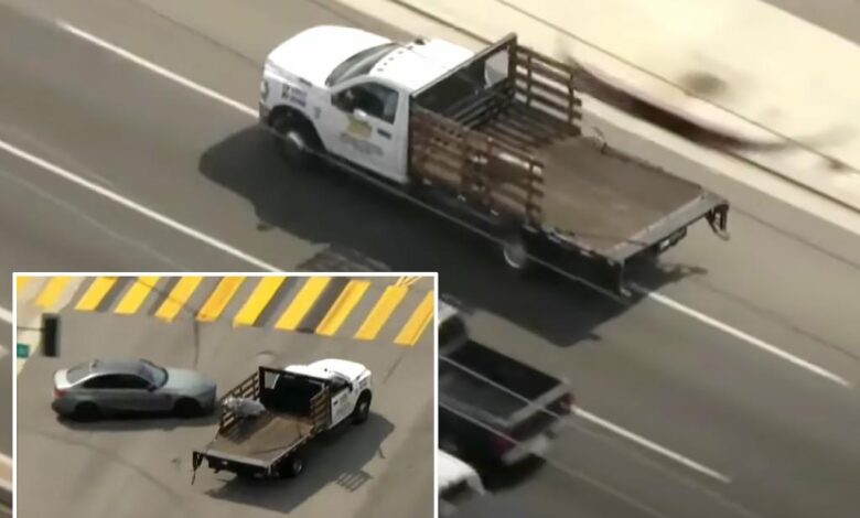 Wanted driver in stolen truck leads SoCal cops on destructive high-speed chase Wanted driver in stolen truck leads SoCal cops on destructive high-speed chase
