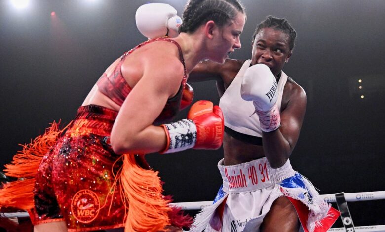 Tiara Brown, a 36-year-old former Florida police officer, upsets Australian Skye Nicolson to win WBC featherweight title