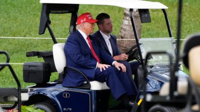 As Stock Market Plunges Over Tariffs, Trump Takes In The Greens At His Golf Course