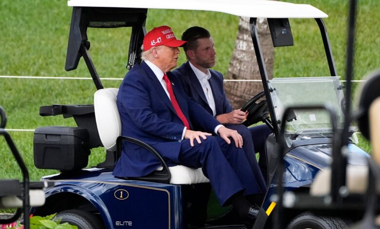 As Stock Market Plunges Over Tariffs, Trump Takes In The Greens At His Golf Course