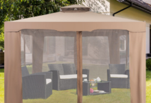 Create a Backyard Oasis with the 2-Tier 10′ x 10′ Canopy Gazebo Tent with Netting