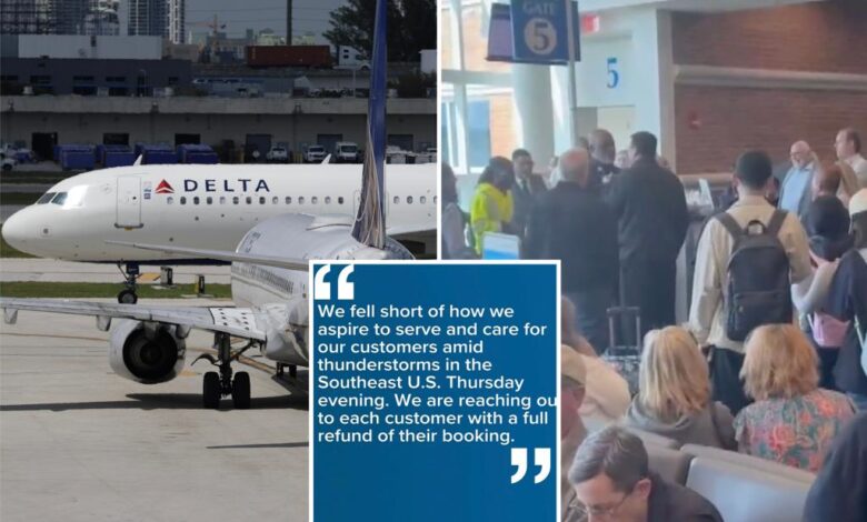 Hundreds of Delta passengers spend night on tarmac after planes diverted to airport with no customs Hundreds of Delta passengers spend night on tarmac after planes diverted to airport with no customs