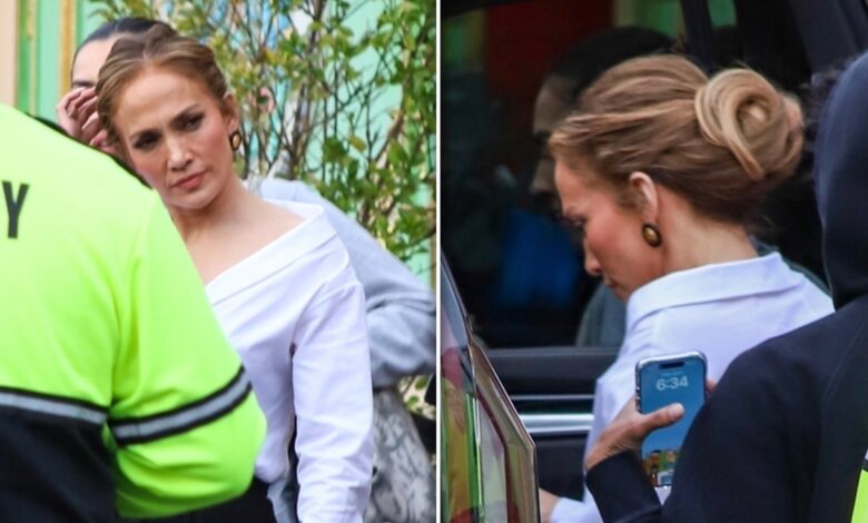 Jennifer Lopez Looks For Love On Set of New Comedy ‘Office Romance’