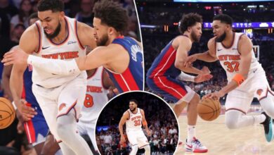 Karl-Anthony Towns does everything in first Knicks playoff game
