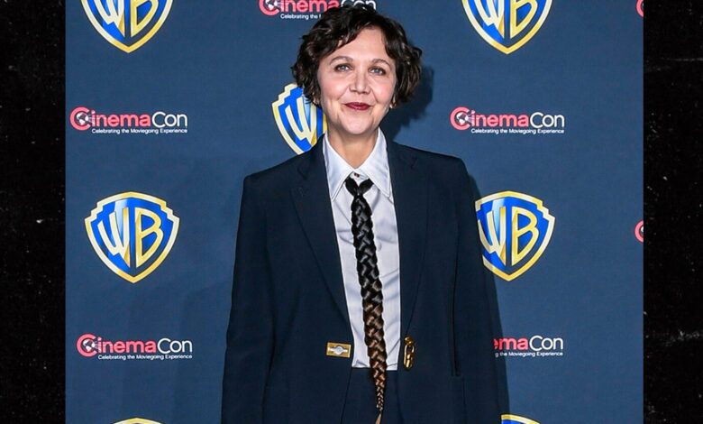 Maggie Gyllenhaal Wears Braided Hair Necktie To CinemaCon