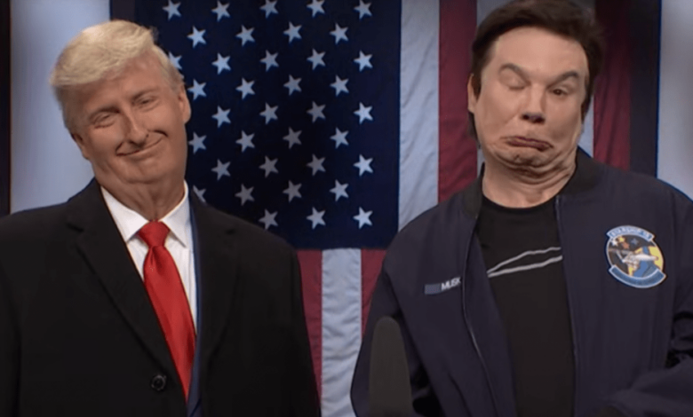 Mike Myers Crashes ‘SNL’ to Joke About Teslas, Swastikas and Penises Mike Myers Crashes ‘SNL’ to Joke About Teslas, Swastikas and Penises