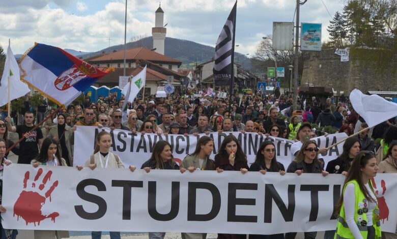 Tensions mount ahead of a pro-government rally in Serbia to counter massive student protests Tensions mount ahead of a pro-government rally in Serbia to counter massive student protests
