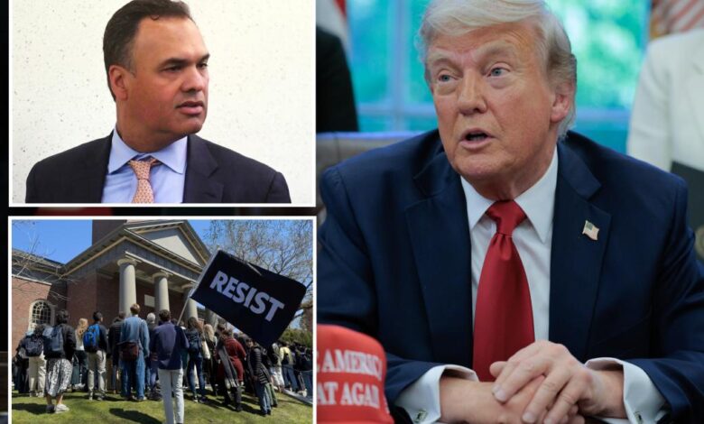 Trump attacks family company’s adviser in fresh assault on ‘liberal mess’ Harvard