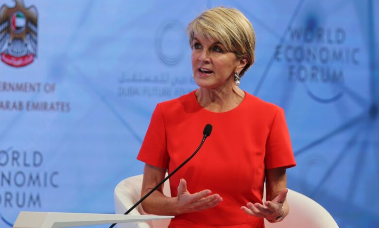UN special envoy Julie Bishop makes first trip to war-torn Myanmar after big quake