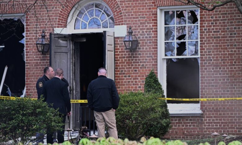 Arsonist sets fire to Pennsylvania governor’s mansion with Shapiro family inside