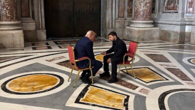 Trump, Zelenskyy meet privately ahead of pope’s funeral
