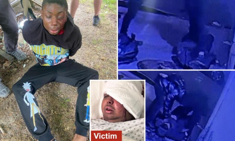 23-year-old thug suspected of beating off-duty NYPD officer in caught-on-camera assault is nabbed 23-year-old thug suspected of beating off-duty NYPD officer in caught-on-camera assault is nabbed