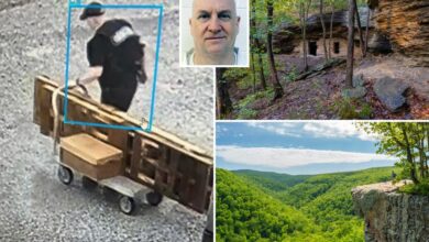 Caves and other mountain hideouts are being searched for fugitive Grant Hardin known as ‘Devil in the Ozarks’