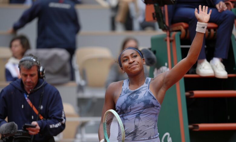Coco Gauff jokes about forgotten rackets after opening win at French Open