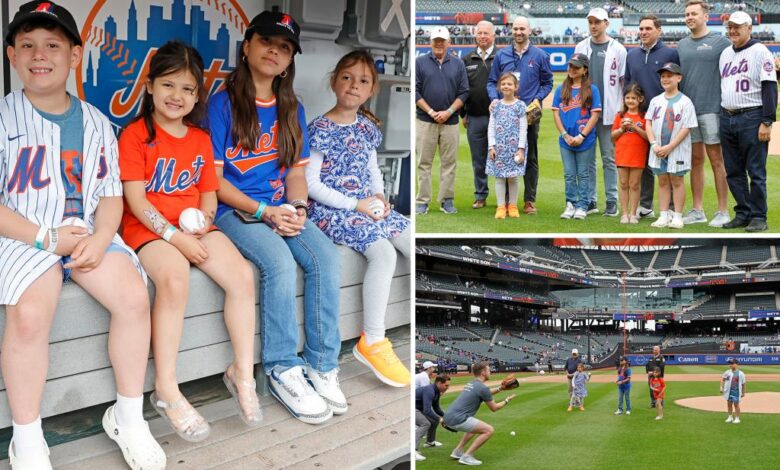 Kids, grandkids of NYPD and FDNY heroes lost in line-of-duty throw first pitch at Mets game Kids, grandkids of NYPD and FDNY heroes lost in line-of-duty throw first pitch at Mets game