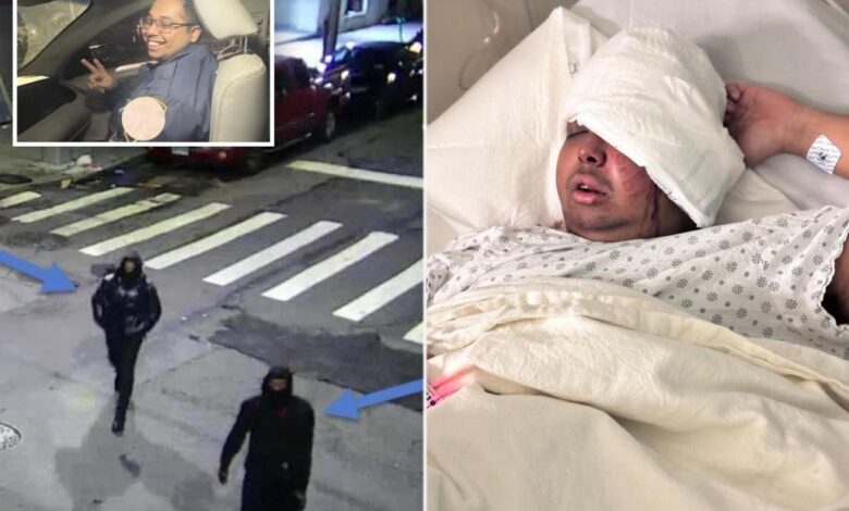 Masked thugs pummel and rob uniformed NYPD housing cop in Bronx and take his gun Masked thugs pummel and rob uniformed NYPD housing cop in Bronx and take his gun