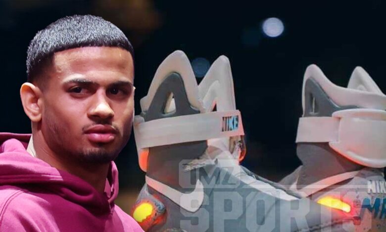 Rolly Romero Turns K ‘Marty McFly’ Nikes Into Boxing Boots For Ryan Garcia Fight Rolly Romero Turns K ‘Marty McFly’ Nikes Into Boxing Boots For Ryan Garcia Fight