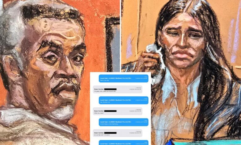 Sean ‘Diddy’ Combs’ texts with Cassie released as disgraced mogul’s sex-trafficking trial heads into second week Sean ‘Diddy’ Combs’ texts with Cassie released as disgraced mogul’s sex-trafficking trial heads into second week