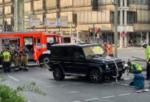 Several injured when a car slams into them in the German city of Stuttgart. The driver is arrested