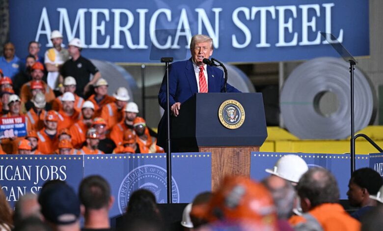 Trump says U.S. will double steel tariffs to 50% Trump says U.S. will double steel tariffs to 50%