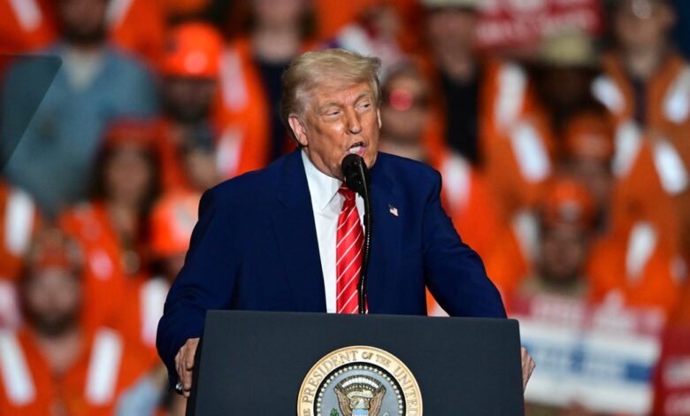 Trump says he’s doubling steel tariffs to 50% during visit to U.S. Steel mill near Pittsburgh Trump says he’s doubling steel tariffs to 50% during visit to U.S. Steel mill near Pittsburgh
