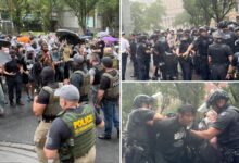 Five arrested in NYC as nearly 100 protesters clash with feds