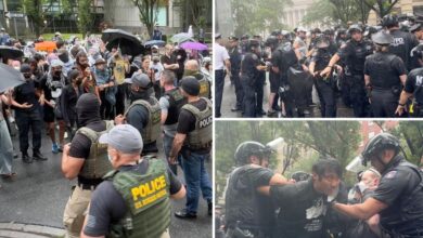 Five arrested in NYC as nearly 100 protesters clash with feds