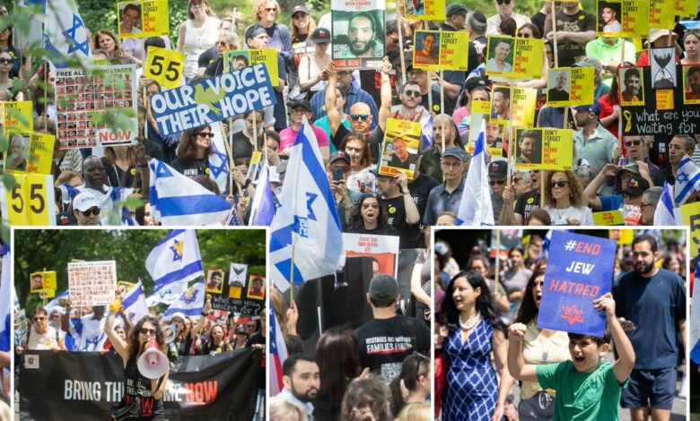 Hundreds defiantly flock to Central Park for Israel hostage rally after Colorado terror attack Hundreds defiantly flock to Central Park for Israel hostage rally after Colorado terror attack