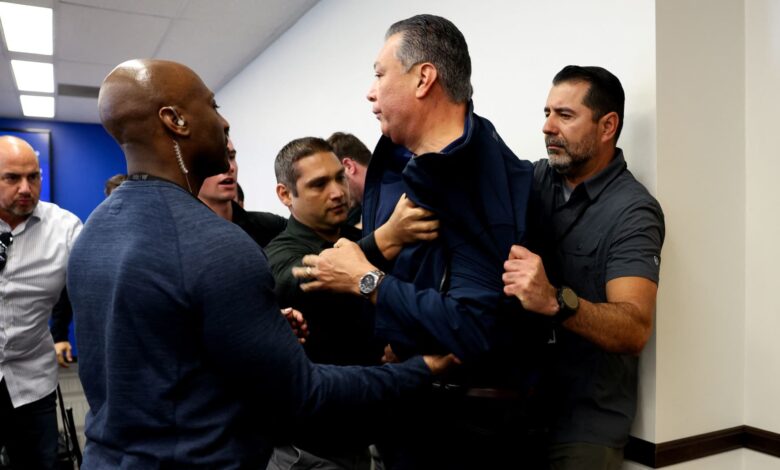 Sen. Alex Padilla handcuffed at DHS press conference: Full video Sen. Alex Padilla handcuffed at DHS press conference: Full video