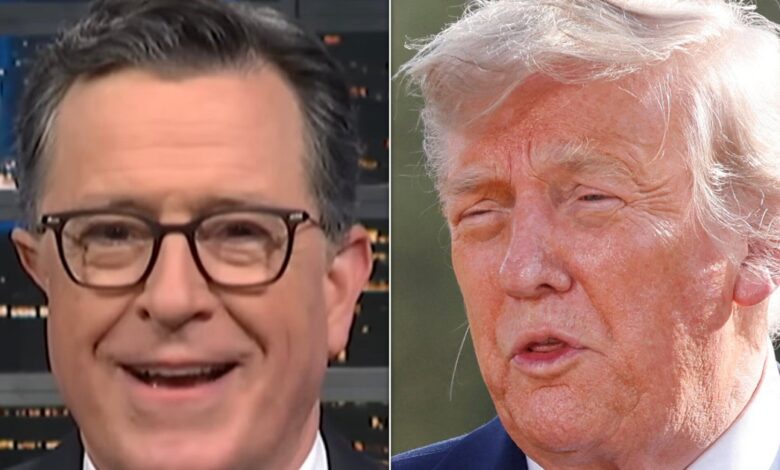 Stephen Colbert Spots Awkward Moment Between Trump And Melania Stephen Colbert Spots Awkward Moment Between Trump And Melania