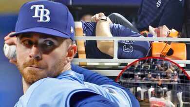 Tampa Bays Rays Pitcher Hunter Bigge Hit In Face By 105 MPH Foul Ball