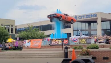 ‘The Dukes of Hazzard’ Jumps 150 Feet Over Kentucky Fountain