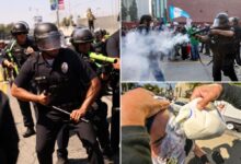 This is all the riot gear that LA cops are using to break up anti-ICE protests