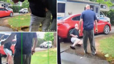 Wild video shows drunk, armed DoorDash driver wrestling with customer while demanding a tip: cops