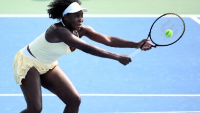 Venus Williams wins a doubles match at Washington in her first tournament in more than a year