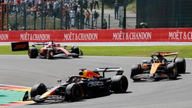 Verstappen overtakes Piastri to win sprint race at Belgian GP at start of new Red Bull era in F1