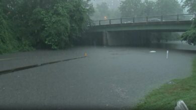 Flash flooding impacts New York City transportation as storms hit the Northeast