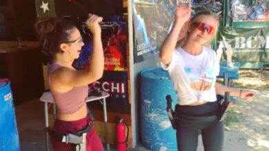 Clip of Sydney Sweeney’s expert shooting range run goes viral after Republican registration revealed, American Eagle ad fiasco