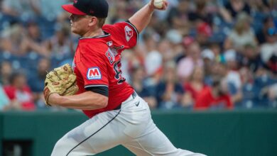 Guardians reliever Nic Enright, battling lymphoma, earns emotional first save