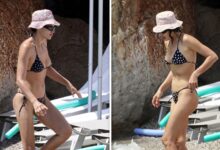 Irina Shayk Stuns in Polka Dot Bikini on Summer Getaway to Capri