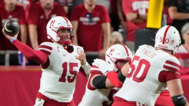 Nebraska holds off Cincinnati with late interception for 20-17 win at Arrowhead Stadium